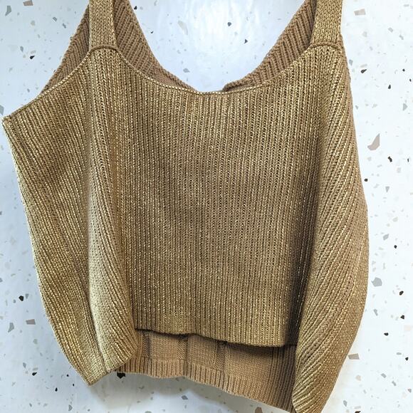 Kika Vargas Tank 2X Gold Cable Knit Tank - Picture 6 of 11